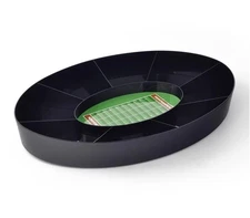 3 Pc Football "Game Day" Snack Compartmentalized Server Tray, Tailgate Pre Game