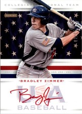 2013 USA Baseball Collegiate National Team Signatures Red Bradley Zimmer Auto/25