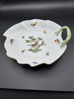 Hand Painted Porcelain Leaf Bowl By Herend Of Hungary