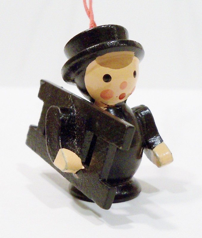 Erzgebirge Style Italy Chimney Sweep Wooden Wood Miniature Vintage Sevi Ornament