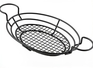 SIX American Metalcraft BSKB811 Oval Wire Baskets w/Ramekin Holders - Set Of  6