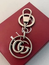 Charm Logo GG Silver Design Keychain Gift Key chain with Brand Manual Box