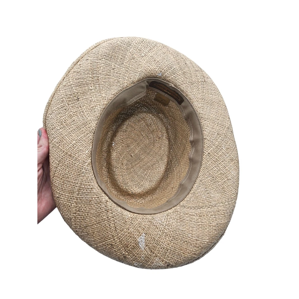 Sombrero Country Gentleman Tejido de Paja Panamá Ala Ancha Tostado Natural con Banda Talla M Foto 4 de 4