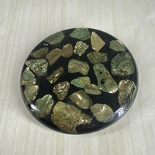 Vtg 1960s Abalone Trivet Shells Resin Hot Plate Made in USA Coastal Wonderland