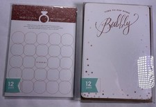 Bridal Shower & Bachelorette 12 Invitations & Bingo Glitter Bubbly Rose Gold