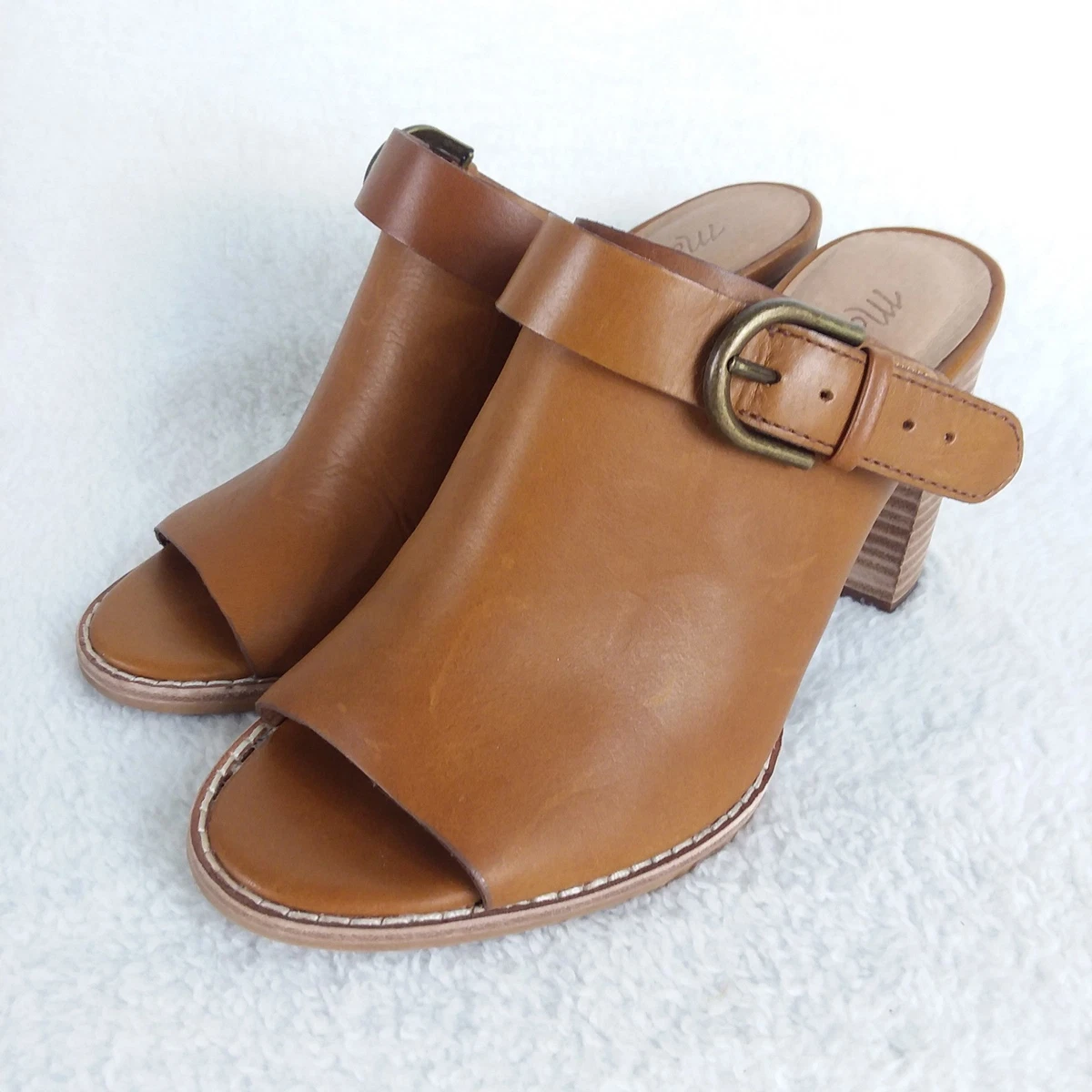 Madewell Slingback Heeled Loafers 
Color: Desert Camel
Style: NN050
Size: 7 1/2 Madewell Womens Jess Mule Slingback Size 6.5 Cognac Tan  main image 2