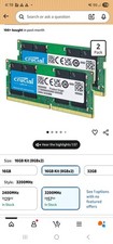 Crucial 16GB 2x8GB DDR4-3200 SO-DIMM 260-Pin RAM CT8G4SFR32A.C6FR