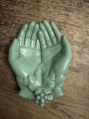 Vintage Green Open Hands Dish Westmoreland? 