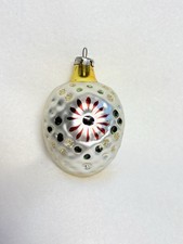 Vintage Blown Glass Dimpled Pinecone Hand Painted Christmas Ornament 3.25"