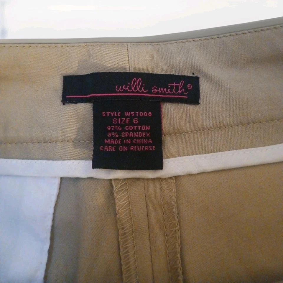 Bermudas Willi Smith para mujer talla 6 - 97 % mezcla de algodón tostado nuevas (etiqueta de departamento) Foto 2 de 4