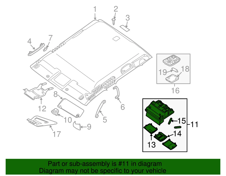 Genuine Nissan Map Lamp Assembly 26430-9CJ0C - Изображение 2 из 2