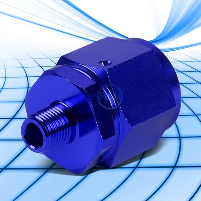 10-AN FEMALE FLARE TO 1/8'' NPT MALE BLUE ALUMINUM FUEL/OIL B-NUT SWIVEL FITTING