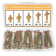 Crib Screws Hardware Replacement Kit 25PCS M6 Hex Socket Cap Screws Nuts Set