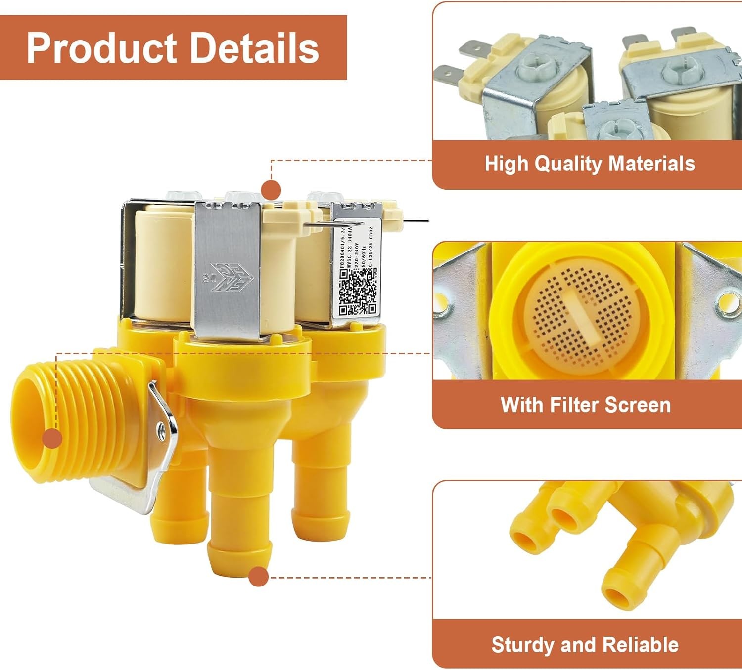 Water Valve F8286401P for Huebsch/Speed Queen /UniMac Washer F8286401, B12496101