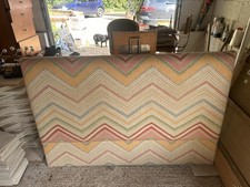 Andrew Martin Double Bed Headboard Designer Fabric Upholstered Chevron – Used