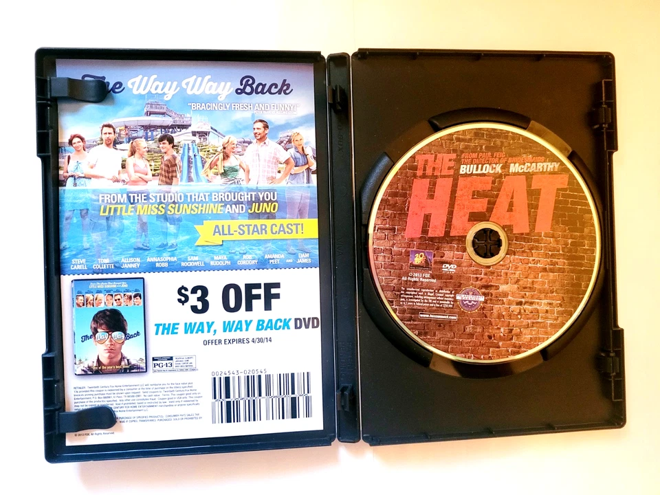 Heat DVD Crime Thriller 1995 R Sandra Bullock Melissa McCarthy Free Shipping - Image 3 of 3