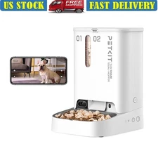 Automatic Pet Feeder W/ Camera AI Motion Detection Two Way Audio App Control New