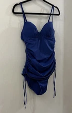 Spanx Blue One Piece Swimsuit, Size Medium Love Your Assets by Sara Blakely 