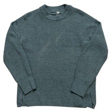 Lululemon Sweater Womens 10 Merino Wool Blend Ribbed Crewneck Stretch Green