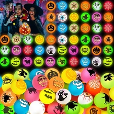 105 PCS Halloween Party Favors, Halloween Glow in The Dark Bouncy Balls, Fun ...