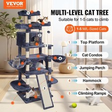 New Cat Tree New Indoor Cats, 68.5" Cat Tower with 2 Cat Condos, Sisal Scratchi