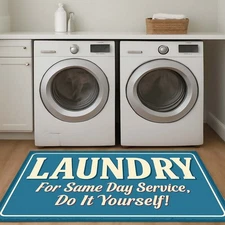 Laundry Rug, Retro Laundry, Laundry Room Decor, Vintage Rug, DIY Laundry Rug
