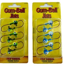 2 pk 6 ct Northland Tackle Gum-Ball Fishing Jig Blood Red Hooks 1/4 oz 2 Chart