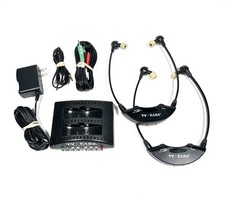 TV Ears Digital Wireless Listening System Model 21502F New Batteries 2 Earphones