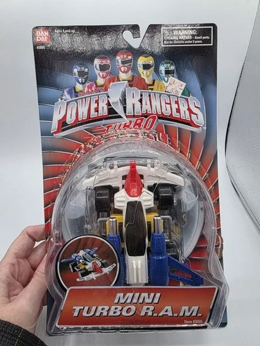 Vintage 1996 Power Rangers Turbo Mini Turbo R.A.M. Bandai 90s Toy With Backing
