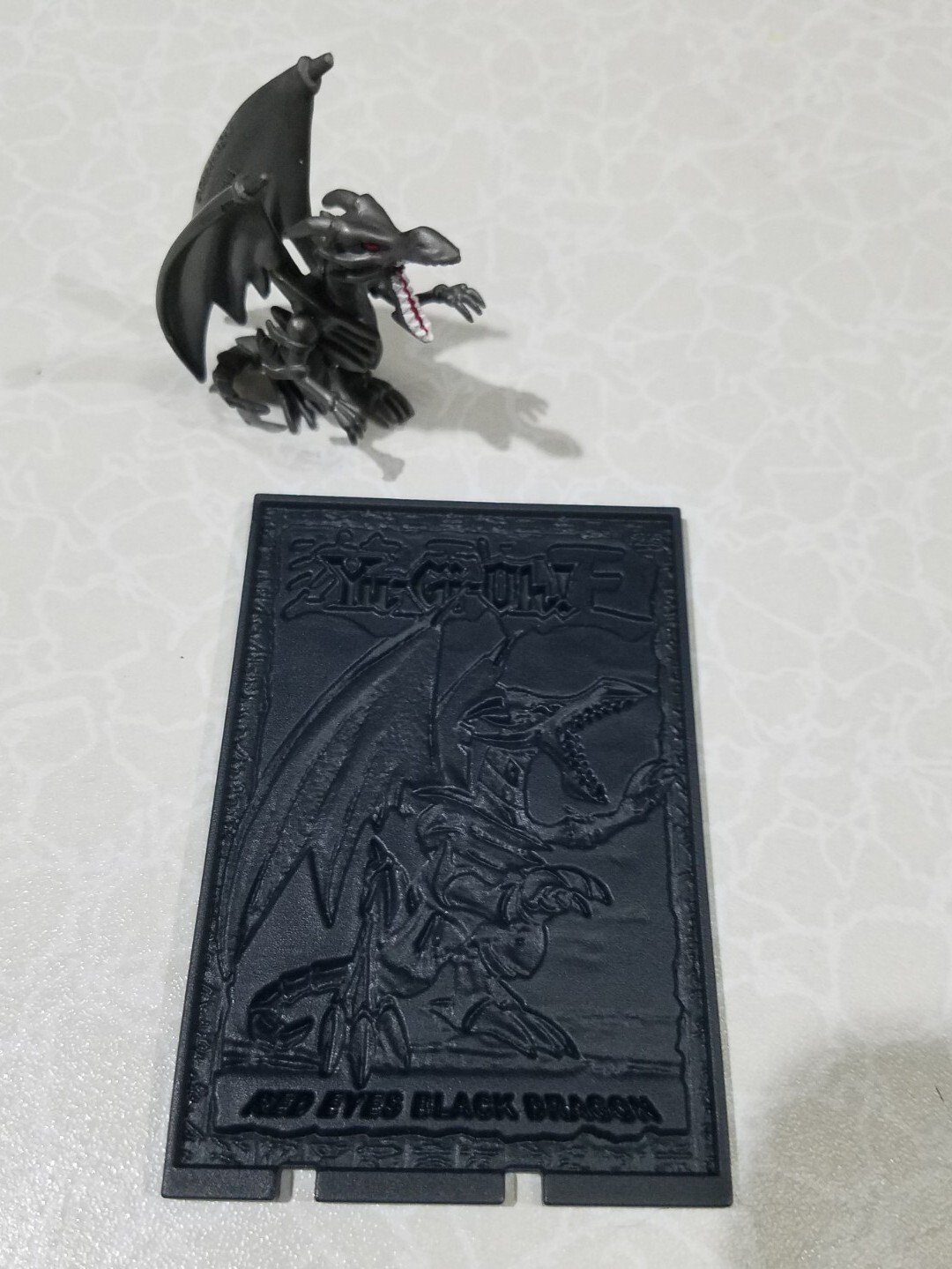 Yugioh Red Eyes Black Dragon Mini Figure With Plastic Card Vintage Mattel