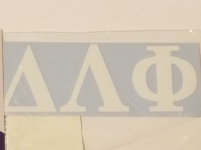 DELTA LAMBDA PHI Sticker of Letters for Outside Glass - WHITE