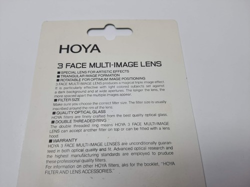 Hoya 52mm Multi Image Figure 3F Lens Filter MULTIVISION 3 Face Multiple 52 mm 52 - Picture 8 of 9