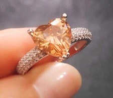 Zultanite Stone Heart Women Ring Real 925 Silver Color Changing Sultanite Yüzük Ring