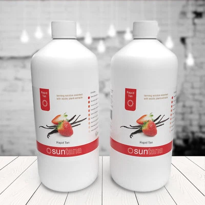 SUNTANA SPRAY TAN LTD 2 x 1000ml Suntana Erdbeere & Vanille duftend schnelle schnelle Bräune - 2 x Liter