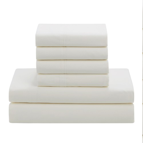 7 Piece Bed-in-a-Bag Down Alternative Comforter Set Luxury Ivory Pockets Queen - Picture 6 of 6