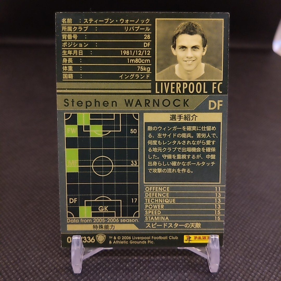 Stephen Warnock No.038 WCCF Football Soccer card Sports Card Japan