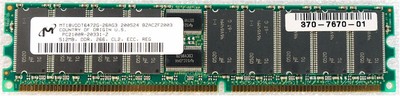 NEW Micron 512MB/DDR/266/CL2/ECC PC2100-20331-Z/MT18VDDT6472AG-26AG3/370-767-01
