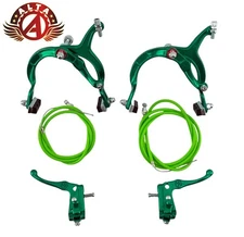AltaLine BMX Brake FRONT & REAR Alloy GREEN Bike Bicycle BRAKE SET W/ GRN Cables