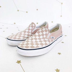 white checkerboard vans