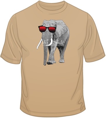 Elephant w/ Sun Glasses T Shirt You Choose Style, Size, Color 10568