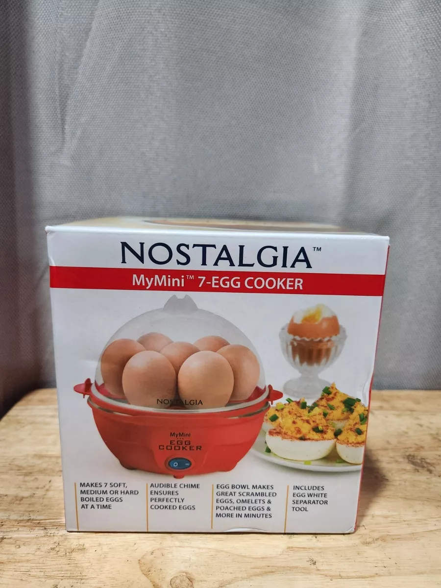 NEW Nostalgia Mymini My Mini 7-Egg Cooker Red Makes Soft/Medium