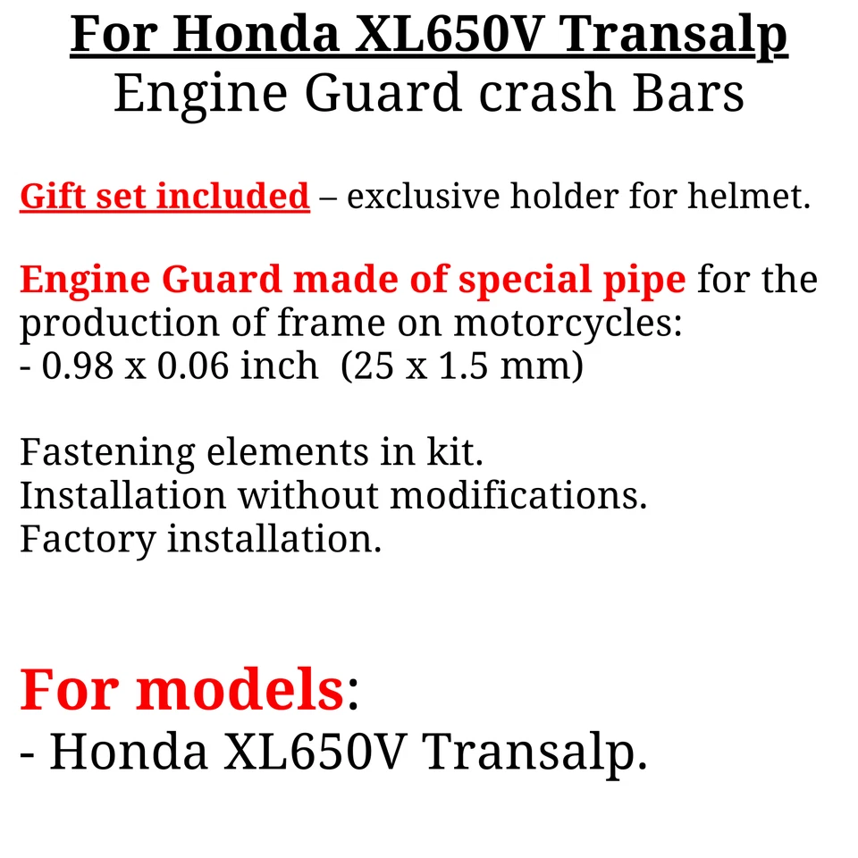 Protector de motor para Honda XL 650 V Transalp Transalp 650 barras de choque, Bonus Foto 3 de 4