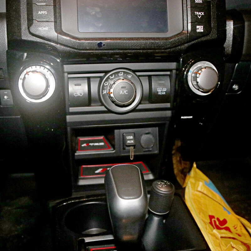 Console central preto brilhante acabamento de capa tira 2 peças Toyota 4Runner 2014-2023 - Imagem 2 de 4