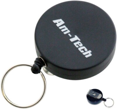 Amtech Recoil Schlüsselring einziehbar mit Gürtelclip - robuster Schlüsselanhängerhalter S6360