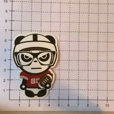 Sticker bomb funny cute pandy black white football sports comic athletics 