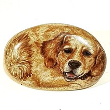 Painted Stone Golden Retriever Dog Pet Memorial