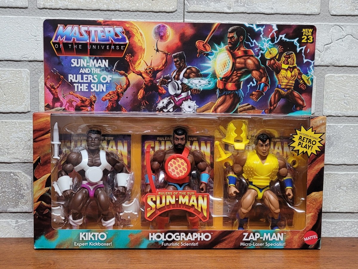 MOTU Origins SUN-MAN Rulers Of The Sun 3 Pack KIKTO ZAP-MAN