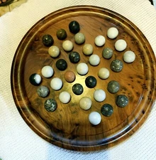 Moroccan Art Thuya Wood Solitaire Game Handmade Marble Balls Game Lots Bundles  
