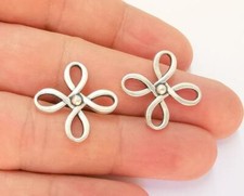 4 Pcs Daisy Connector Charms Antique Silver Plated jewelry Accessories G24810