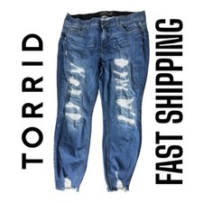 Torrid Size 18 Short Bombshell Skinny Premium Stretch High-Rise Jeans Raw Hem